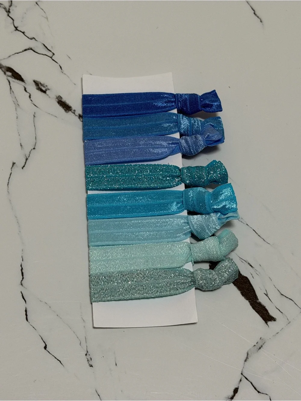 JSCatalog Blue Gradient Elastic Hair Ties Set